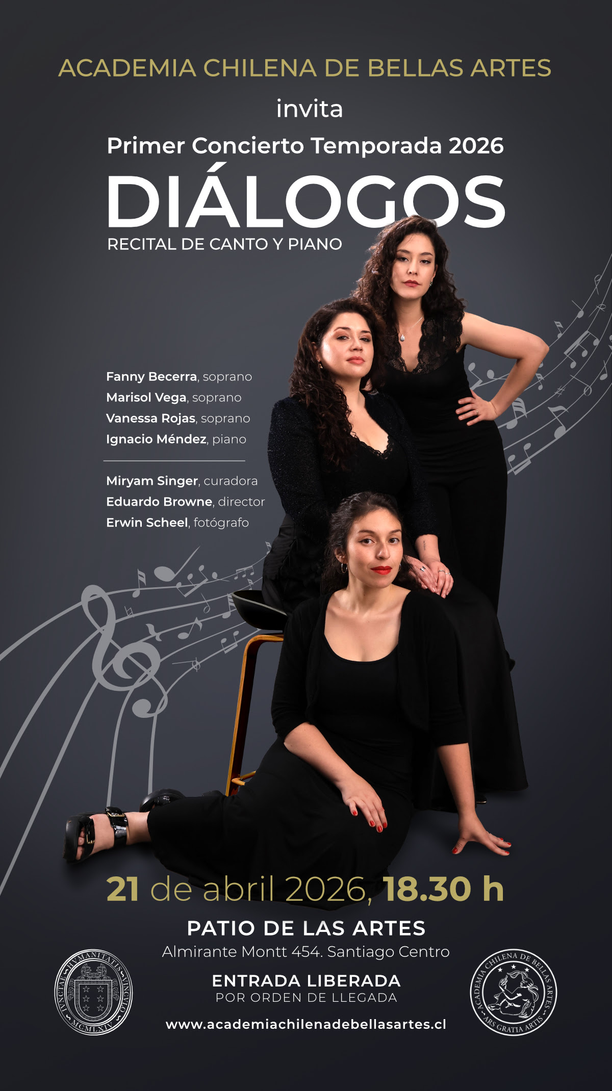 La Academia Chilena de Bellas Artes inaugura su Temporada 2026 con el concierto “Diálogos”